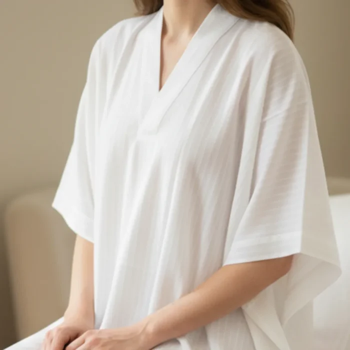 Nayulin Dress - Jacquard Cotton Nightdress White - Image 2